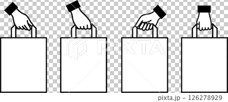 手提袋・紙袋を持つ手のイラスト 126278929