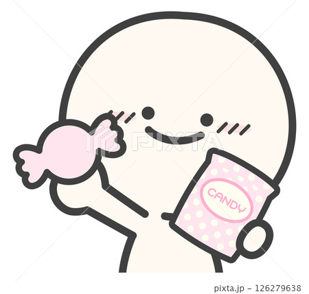 飴と人物、ピンクのキャンディ 126279638