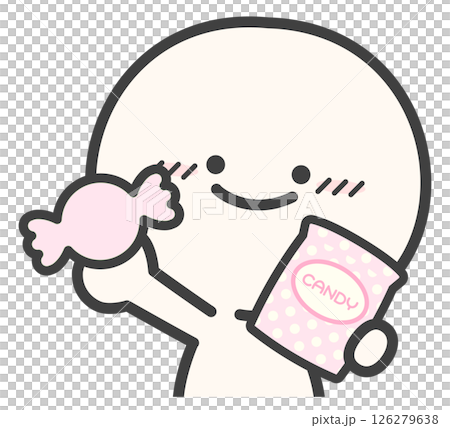 飴と人物、ピンクのキャンディ 126279638