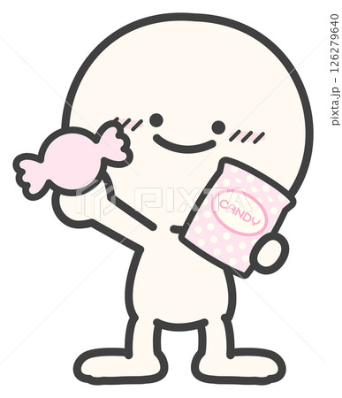 飴と人物、ピンクのキャンディ02 126279640