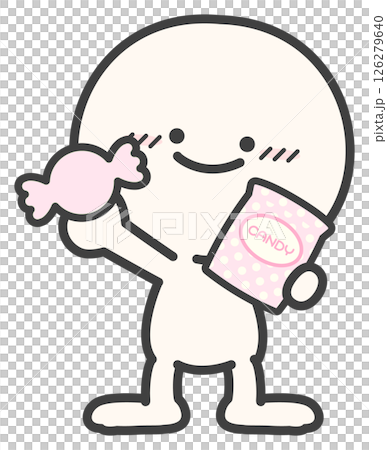 飴と人物、ピンクのキャンディ02 126279640