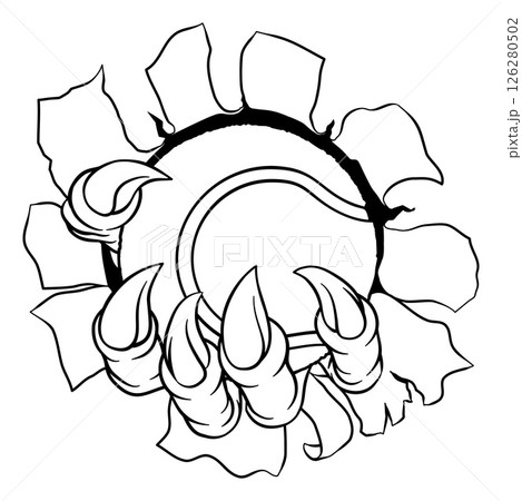 Tennis Ball Claw Cartoon Monster Animal Hand 126280502