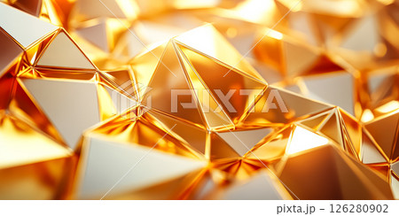 Gold and white image with a lot of triangles 126280902