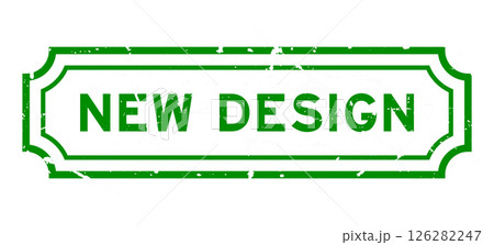 Grunge green new design word rubber seal stamp on white background 126282247