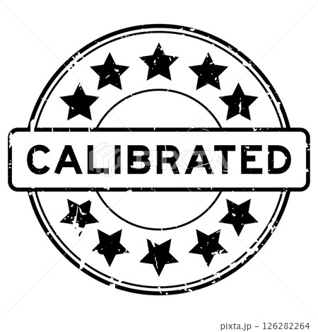 Grunge black calibrated word round rubber seal stamp on white background Grunge black calibrated word round rubber seal stamp on white background 126282264