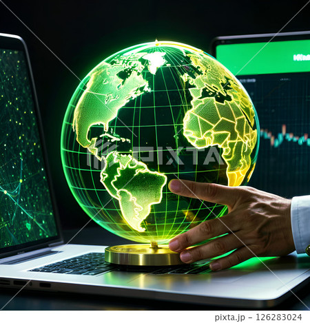 The globe is dominated by the world economy The globe is dominated by the world economy 126283024