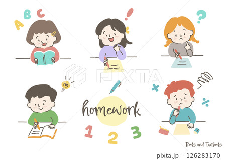 勉強をする子供たち 126283170