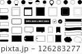 シンプルなモノクロのラベルとフレームのセット 126283277