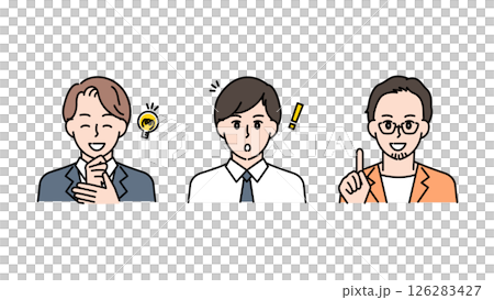 モチベーションに溢れる3人の男性のイラストセットB2 126283427