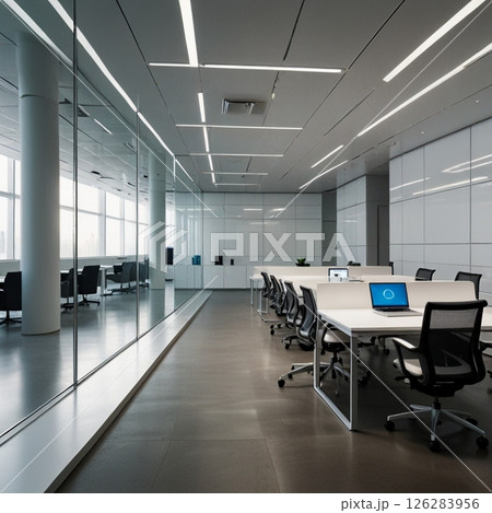 オフィス（近代的、解放感のある） 126283956