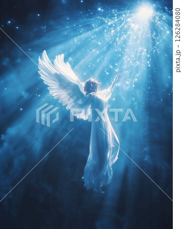 青い空間の天使の画像 126284080