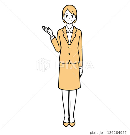 案内する女性の全身イラスト 126284925
