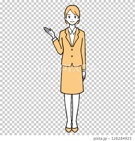 一位女士引導的全身插圖 126284925