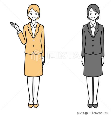 スーツ姿の若い女性のイラストセット 126284930