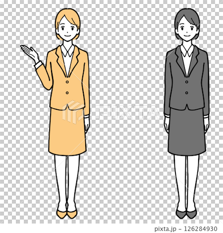 スーツ姿の若い女性のイラストセット 126284930