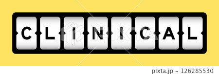 Black color in word clinical on slot banner with yellow color background Black color in word clinical on slot banner with yellow color background 126285530
