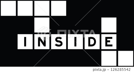 Alphabet letter in word inside on crossword puzzle background 126285542
