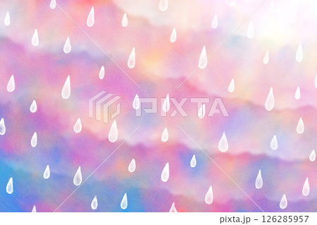 カラフルな雨粒のイラスト背景 カラフルな雨粒のイラスト背景 126285957