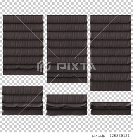 curtain isolated on a transparent background, interior decorations, 3D illustration, cg render 126286121