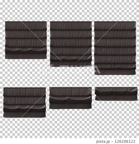 curtain isolated on a transparent background, interior decorations, 3D illustration, cg render 126286122