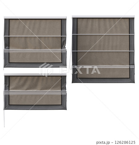 curtain isolated on a transparent background, interior decorations, 3D illustration, cg render 126286125