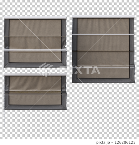 curtain isolated on a transparent background, interior decorations, 3D illustration, cg render 126286125