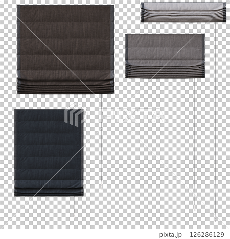 curtain isolated on a transparent background, interior decorations, 3D illustration, cg render 126286129