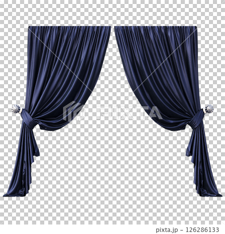 curtain isolated on a transparent background, interior decorations, 3D illustration, cg render curtain isolated on a transparent background, interior decorations, 3D illustration, cg render 126286133