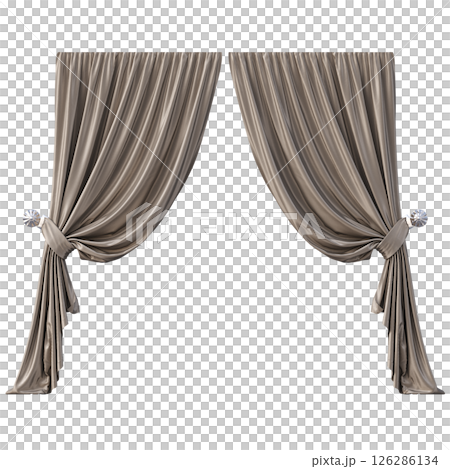 curtain isolated on a transparent background, interior decorations, 3D illustration, cg render curtain isolated on a transparent background, interior decorations, 3D illustration, cg render 126286134