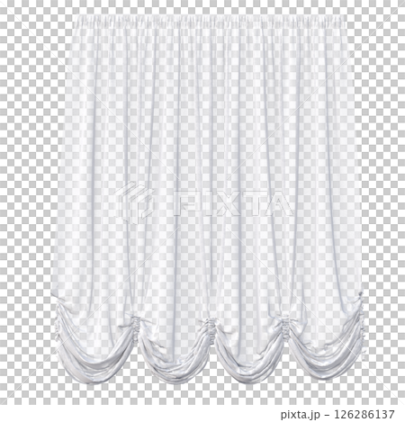 curtain isolated on a transparent background, interior decorations, 3D illustration, cg render 126286137