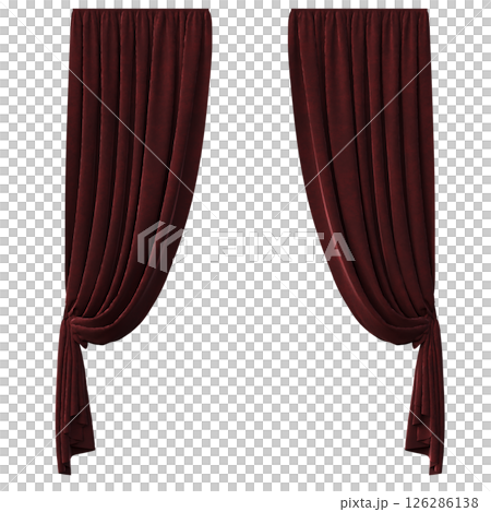 curtain isolated on a transparent background, interior decorations, 3D illustration, cg render curtain isolated on a transparent background, interior decorations, 3D illustration, cg render 126286138