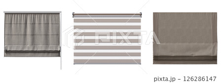 curtain isolated on a transparent background, interior decorations, 3D illustration, cg render 126286147