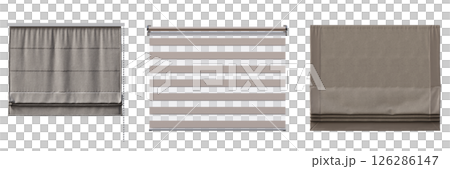 curtain isolated on a transparent background, interior decorations, 3D illustration, cg render 126286147