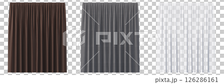 curtain isolated on a transparent background, interior decorations, 3D illustration, cg render curtain isolated on a transparent background, interior decorations, 3D illustration, cg render 126286161