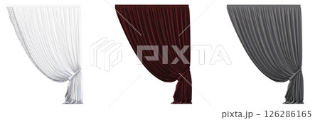 curtain isolated on a transparent background, interior decorations, 3D illustration, cg render curtain isolated on a transparent background, interior decorations, 3D illustration, cg render 126286165
