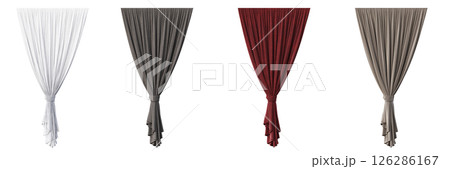 curtain isolated on a transparent background, interior decorations, 3D illustration, cg render curtain isolated on a transparent background, interior decorations, 3D illustration, cg render 126286167