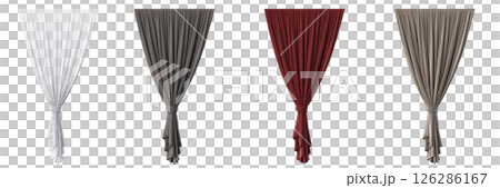 curtain isolated on a transparent background, interior decorations, 3D illustration, cg render curtain isolated on a transparent background, interior decorations, 3D illustration, cg render 126286167