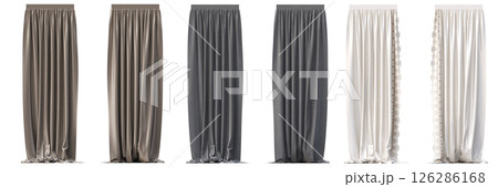 curtain isolated on a transparent background, interior decorations, 3D illustration, cg render curtain isolated on a transparent background, interior decorations, 3D illustration, cg render 126286168