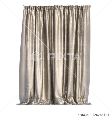 curtain isolated on a transparent background, interior decorations, 3D illustration, cg render 126286181