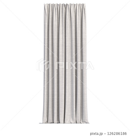 curtain isolated on a transparent background, interior decorations, 3D illustration, cg render 126286186