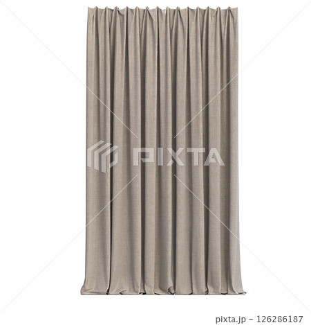 curtain isolated on a transparent background, interior decorations, 3D illustration, cg render curtain isolated on a transparent background, interior decorations, 3D illustration, cg render 126286187