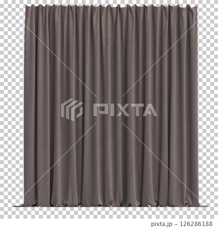 curtain isolated on a transparent background, interior decorations, 3D illustration, cg render 126286188