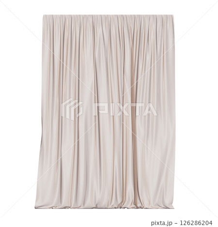 curtain isolated on a transparent background, interior decorations, 3D illustration, cg render 126286204