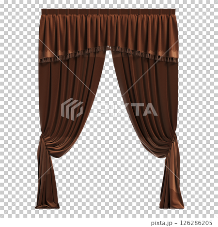 curtain isolated on a transparent background, interior decorations, 3D illustration, cg render curtain isolated on a transparent background, interior decorations, 3D illustration, cg render 126286205