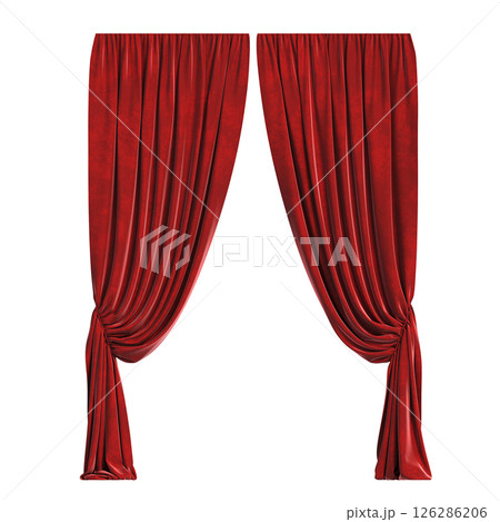 curtain isolated on a transparent background, interior decorations, 3D illustration, cg render curtain isolated on a transparent background, interior decorations, 3D illustration, cg render 126286206