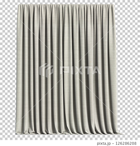 curtain isolated on a transparent background, interior decorations, 3D illustration, cg render 126286208
