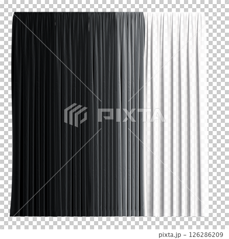 curtain isolated on a transparent background, interior decorations, 3D illustration, cg render 126286209