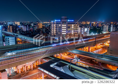 大阪 弁天町駅/阪神高速 夜景 交通 大阪 弁天町駅/阪神高速 夜景 交通 126286322