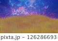 朝焼け（夕焼け）と草原の3Dイラスト 126286693