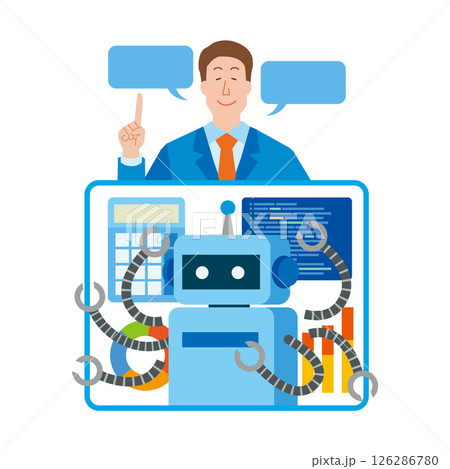 AIに指示する男性 126286780